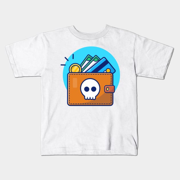 Wallet with coin and card hacked cartoon Kids T-Shirt by Catalyst Labs